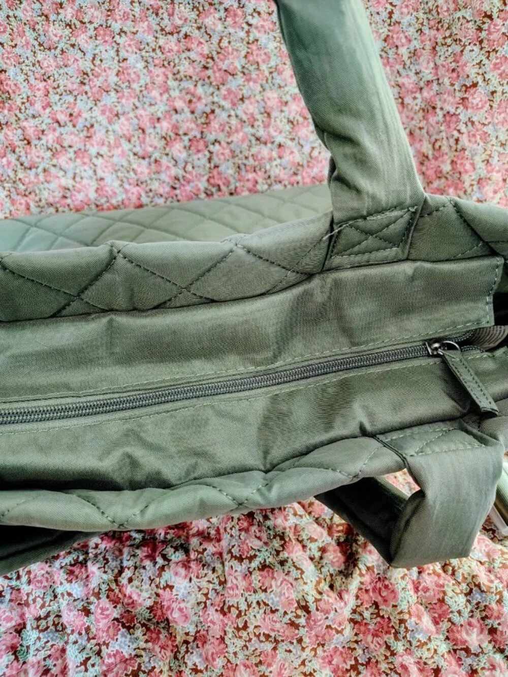 Madden Girl Quilted Tote Bag Sage Green, Removable Long Shoulder Strap